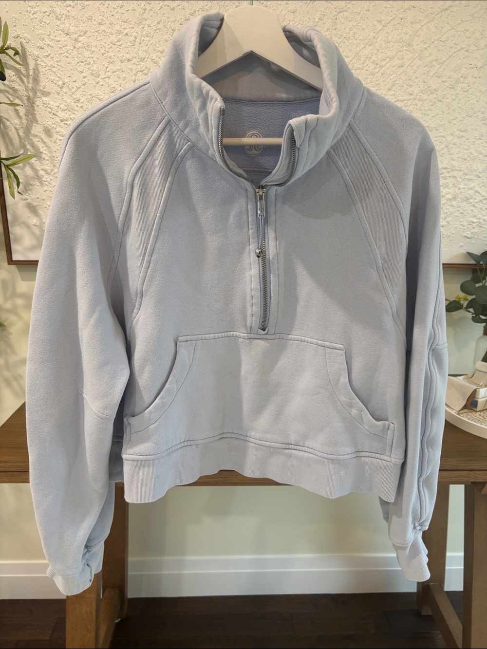 Light Lavender Half-Zip Pullover Sweatshirt